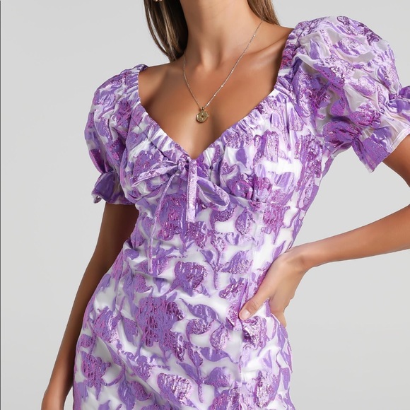 Purple floral dress - Picture 3 of 8